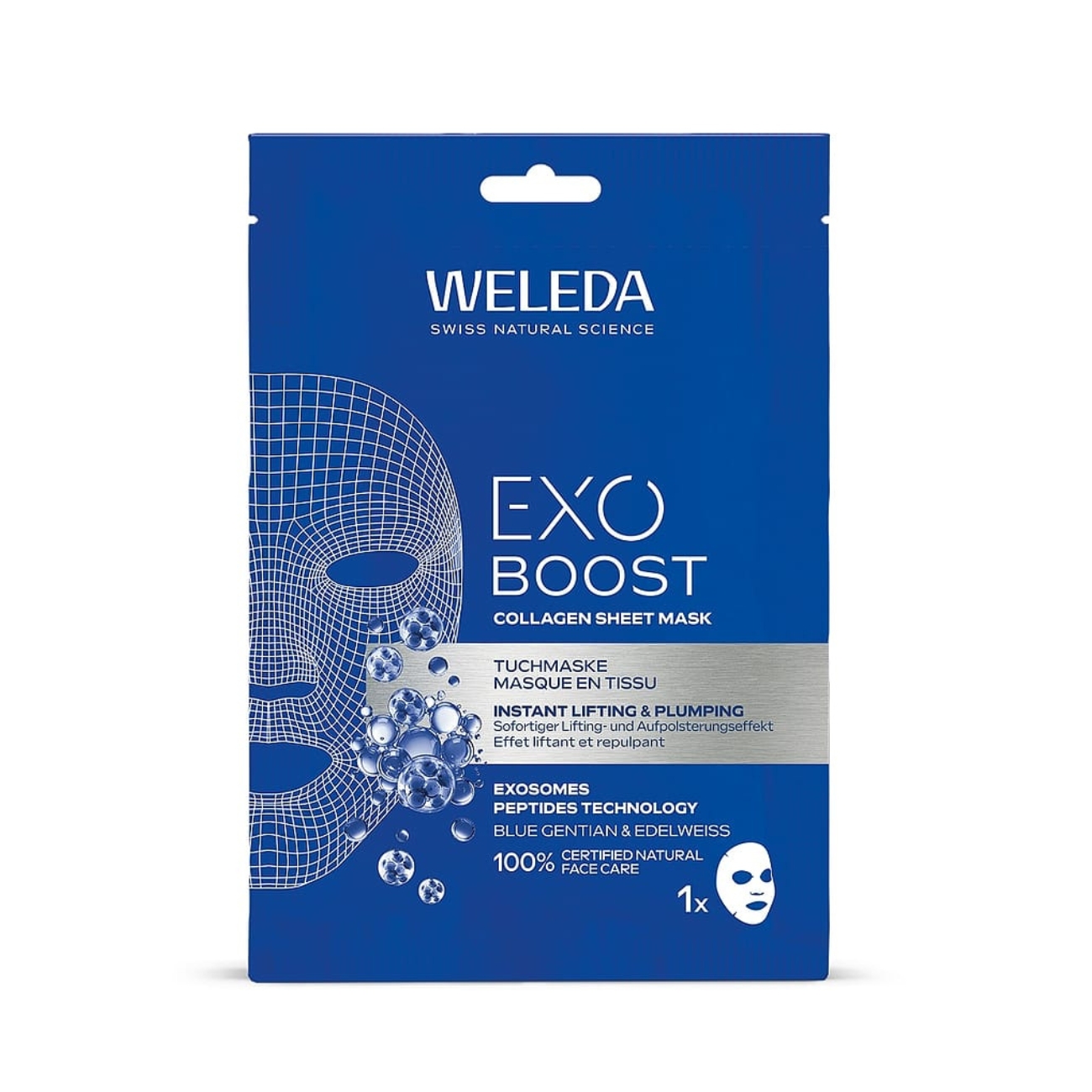 Weleda Exo Boost Kolagenová maska Modrý hořec a Protěž Alpská